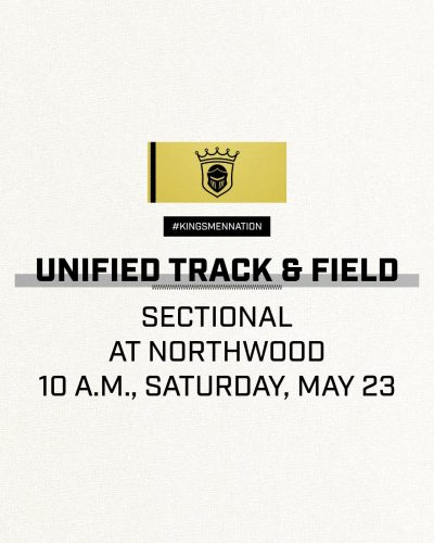 Unified track & field sectional at northwood high school, 9 am - 12 pm, may 23, 2022.