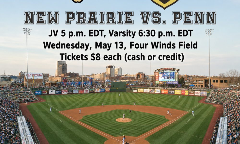 New Prairie vs Penn JV baseball game on May 13 at Four Winds Field.