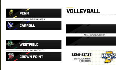 A black and white image of a sports schedule.