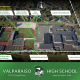 A screenshot of a map showing a high school campus with various facilities and information about the school.